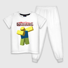 Детская пижама хлопок с принтом Roblox Dab в городе Новоалтайск, 100% хлопок |  брюки и футболка прямого кроя, без карманов, на брюках мягкая резинка на поясе и по низу штанин
 | game | game roblox | logo roblox | online game | oof roblox dabbing | roblox | roblox dab | roblox noob | игра | игра роблокс | лого роблокс | онлайн игра | онлайн игра роблокс | роблокс | роблокс даб