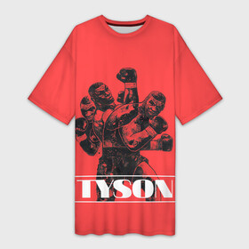 Платье-футболка 3D с принтом Tyson в городе Новоалтайск,  |  | Тематика изображения на принте: iron mike | iron mike tyson | mike tyson | бокс | железный майк | майк тайсон | таисон | тайсон