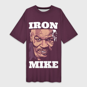 Платье-футболка 3D с принтом Mike Tyson в городе Новоалтайск,  |  | Тематика изображения на принте: iron mike | iron mike tyson | mike tyson | бокс | железный майк | майк тайсон | таисон | тайсон