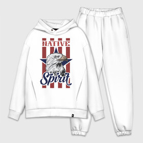 Мужской костюм хлопок OVERSIZE с принтом Native Spirit в городе Новоалтайск,  |  | art | bird | eagle | spirit | star | арт | дух | звезда | орел | птица