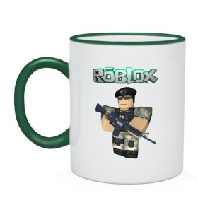 Кружка двухцветная с принтом Roblox Defender в городе Новоалтайск, керамика | объем — 330 мл, диаметр — 80 мм. Цветная ручка и кайма сверху, в некоторых цветах — вся внутренняя часть | 23 февраля | game | game roblox | logo roblox | online game | r | roblox | день защитника | игра | игра роблокс | лого | лого роблокс | логотип | надпись | онлайн игра | онлайн игра роблокс | р | роблокс