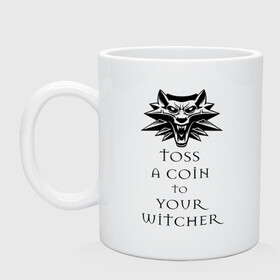 Кружка керамическая с принтом Toss a coin to your witcher в городе Новоалтайск, керамика | объем — 330 мл, диаметр — 80 мм. Принт наносится на бока кружки, можно сделать два разных изображения | the witcher | witcher | ведьмак