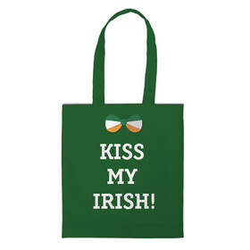 Шоппер 3D с принтом Kiss my Irish в городе Новоалтайск, 100% полиэстер | Плотность: 200 г/м2; Размер: 34×35 см; Высота лямок: 30 см | британия | день святого патрика | золото | ирландия