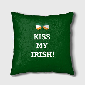 Подушка 3D с принтом Kiss my Irish в городе Новоалтайск, наволочка – 100% полиэстер, наполнитель – холлофайбер (легкий наполнитель, не вызывает аллергию). | состоит из подушки и наволочки. Наволочка на молнии, легко снимается для стирки | британия | день святого патрика | золото | ирландия