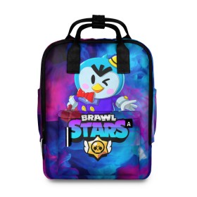 Женский рюкзак 3D с принтом BRAWL STARS MR.P в городе Новоалтайск, 100% полиэстер | лямки с регулируемой длиной, сверху ручки, чтобы рюкзак нести как сумку. Основное отделение закрывается на молнию, как и внешний карман. Внутри два дополнительных кармана, один из которых закрывается на молнию. По бокам два дополнительных кармашка, куда поместится маленькая бутылочка
 | 8 bit | 8 бит | bibi | brawl stars | crow | el brown | leon | leon shark | max | mr.p | sally leon | shark | stars | virus | werewolf | акула | биби | вирус | ворон | леон | оборотень | пингвин