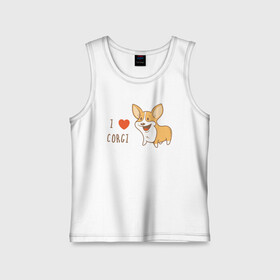 Детская майка хлопок с принтом I LOVE CORGI в городе Новоалтайск,  |  | animals | corgi | dogs | pets | puppies | queen | животные | корги | королева | песики | питомцы | собаки | щенки
