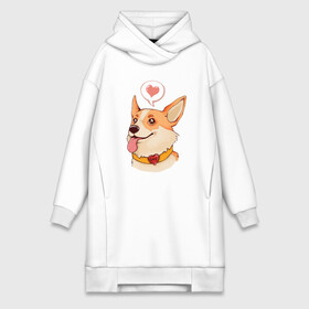 Платье-худи хлопок с принтом КОРГИ в городе Новоалтайск,  |  | animals | corgi | dogs | pets | puppies | queen | животные | корги | королева | песики | питомцы | собаки | щенки