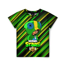 Детская футболка 3D с принтом Brawl Stars LEON в городе Новоалтайск, 100% гипоаллергенный полиэфир | прямой крой, круглый вырез горловины, длина до линии бедер, чуть спущенное плечо, ткань немного тянется | brawl | brawl stars | crow | leon | sally | shark | stars | акула | бравл | бравл старс | браво старс | игра | компьютерная | кров | леон | леон акула | онлайн | старс | шарк