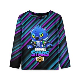 Детский лонгслив 3D с принтом Brawl Stars LEON в городе Новоалтайск, 100% полиэстер | длинные рукава, круглый вырез горловины, полуприлегающий силуэт
 | brawl | brawl stars | crow | leon | sally | shark | stars | акула | бравл | бравл старс | браво старс | игра | компьютерная | кров | леон | леон акула | онлайн | старс | шарк