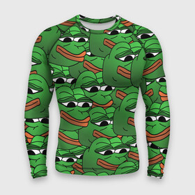 Мужской рашгард 3D с принтом Pepe The Frog в городе Новоалтайск,  |  | frog | meme | memes | pepe | pepe the frog | грустная жабка | лягушка | лягушонок пепе | мем | мемы
