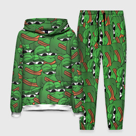 Мужской костюм 3D (с толстовкой) с принтом Pepe The Frog в городе Новоалтайск,  |  | frog | meme | memes | pepe | pepe the frog | грустная жабка | лягушка | лягушонок пепе | мем | мемы