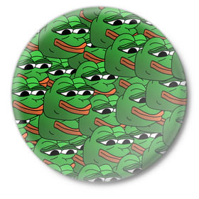 Значок с принтом Pepe The Frog в городе Новоалтайск,  металл | круглая форма, металлическая застежка в виде булавки | Тематика изображения на принте: frog | meme | memes | pepe | pepe the frog | грустная жабка | лягушка | лягушонок пепе | мем | мемы