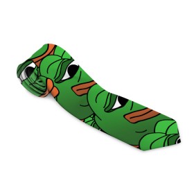 Галстук 3D с принтом Pepe The Frog в городе Новоалтайск, 100% полиэстер | Длина 148 см; Плотность 150-180 г/м2 | frog | meme | memes | pepe | pepe the frog | грустная жабка | лягушка | лягушонок пепе | мем | мемы