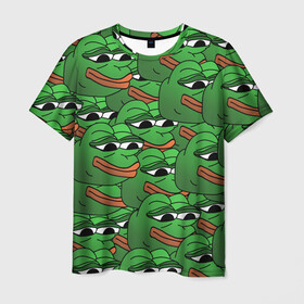 Мужская футболка 3D с принтом Pepe The Frog в городе Новоалтайск, 100% полиэфир | прямой крой, круглый вырез горловины, длина до линии бедер | frog | meme | memes | pepe | pepe the frog | грустная жабка | лягушка | лягушонок пепе | мем | мемы