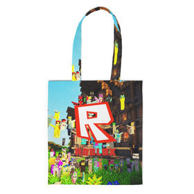 Сумка 3D повседневная с принтом ROBLOX в городе Новоалтайск, 100% полиэстер | Плотность: 200 г/м2; Размер: 34×35 см; Высота лямок: 30 см | game | gamer | logo | roblox | игры | логотип | роблокс
