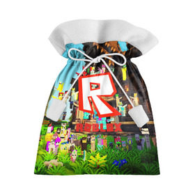 Подарочный 3D мешок с принтом ROBLOX в городе Новоалтайск, 100% полиэстер | Размер: 29*39 см | Тематика изображения на принте: game | gamer | logo | roblox | игры | логотип | роблокс