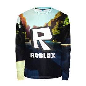 Мужской лонгслив 3D с принтом ROBLOX в городе Новоалтайск, 100% полиэстер | длинные рукава, круглый вырез горловины, полуприлегающий силуэт | game | gamer | logo | roblox | игры | логотип | роблокс