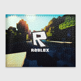 Обложка для студенческого билета с принтом ROBLOX в городе Новоалтайск, натуральная кожа | Размер: 11*8 см; Печать на всей внешней стороне | Тематика изображения на принте: game | gamer | logo | roblox | игры | логотип | роблокс