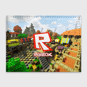 Обложка для студенческого билета с принтом ROBLOX в городе Новоалтайск, натуральная кожа | Размер: 11*8 см; Печать на всей внешней стороне | Тематика изображения на принте: game | gamer | logo | roblox | игры | логотип | роблокс