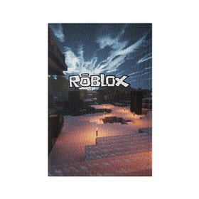 Обложка для паспорта матовая кожа с принтом ROBLOX в городе Новоалтайск, натуральная матовая кожа | размер 19,3 х 13,7 см; прозрачные пластиковые крепления | Тематика изображения на принте: game | gamer | logo | roblox | игры | логотип | роблокс