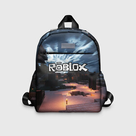 Детский рюкзак 3D с принтом ROBLOX в городе Новоалтайск, 100% полиэстер | лямки с регулируемой длиной, сверху петелька, чтобы рюкзак можно было повесить на вешалку. Основное отделение закрывается на молнию, как и внешний карман. Внутри дополнительный карман. По бокам два дополнительных кармашка | game | gamer | logo | roblox | игры | логотип | роблокс