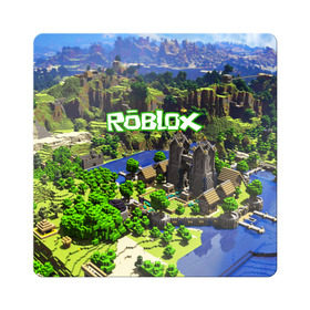 Магнит виниловый Квадрат с принтом ROBLOX в городе Новоалтайск, полимерный материал с магнитным слоем | размер 9*9 см, закругленные углы | Тематика изображения на принте: game | gamer | logo | roblox | игры | логотип | роблокс