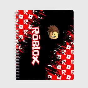 Тетрадь с принтом ROBLOX в городе Новоалтайск, 100% бумага | 48 листов, плотность листов — 60 г/м2, плотность картонной обложки — 250 г/м2. Листы скреплены сбоку удобной пружинной спиралью. Уголки страниц и обложки скругленные. Цвет линий — светло-серый
 | game | gamer | logo | minecraft | roblox | simulator | игра | конструктор | лого | симулятор | строительство | фигура