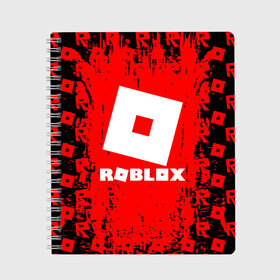 Тетрадь с принтом ROBLOX в городе Новоалтайск, 100% бумага | 48 листов, плотность листов — 60 г/м2, плотность картонной обложки — 250 г/м2. Листы скреплены сбоку удобной пружинной спиралью. Уголки страниц и обложки скругленные. Цвет линий — светло-серый
 | game | gamer | logo | minecraft | roblox | simulator | игра | конструктор | лого | симулятор | строительство | фигура