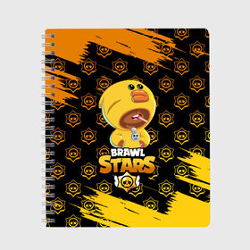 Тетрадь с принтом Brawl stars sally leon в городе Новоалтайск, 100% бумага | 48 листов, плотность листов — 60 г/м2, плотность картонной обложки — 250 г/м2. Листы скреплены сбоку удобной пружинной спиралью. Уголки страниц и обложки скругленные. Цвет линий — светло-серый
 | bea | bib | brawl stars | crow | el brown | leon | max | nita | sally leon | shark | акула | биа | биби | бравл старс | ворон | игра | леон | макс | нита | оборотень | салли леон | сэлли леон | шарк | эл браун