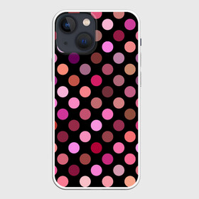 Чехол для iPhone 13 mini с принтом Горох в городе Новоалтайск,  |  | в горох | в горошек | галстук в горох | горох | горох на ткани | кружка в горох | легинцы в горох | майк в горох | разноцветный горох | расцветка в горох | сумка в горох | трусы в горох | узор в горох