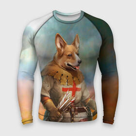 Мужской рашгард 3D с принтом КОРГИ ЛУЧНИК в городе Новоалтайск,  |  | corgi | корги | собаки