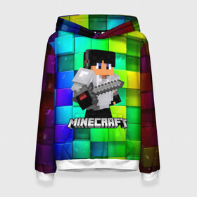 Женская толстовка 3D с принтом Minecraft / Майнкрафт в городе Новоалтайск, 100% полиэстер  | двухслойный капюшон со шнурком для регулировки, мягкие манжеты на рукавах и по низу толстовки, спереди карман-кенгуру с мягким внутренним слоем. | creeper | earth | game | minecraft | minecraft earth | блоки | грифер | игры | квадраты | компьютерная игра | крипер | маинкрафт | майн | майнкравт | майнкрафт