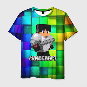 Мужская футболка 3D с принтом Minecraft / Майнкрафт в городе Новоалтайск, 100% полиэфир | прямой крой, круглый вырез горловины, длина до линии бедер | creeper | earth | game | minecraft | minecraft earth | блоки | грифер | игры | квадраты | компьютерная игра | крипер | маинкрафт | майн | майнкравт | майнкрафт
