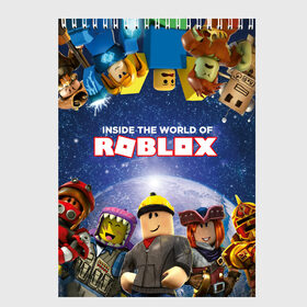 Скетчбук с принтом ROBLOX в городе Новоалтайск, 100% бумага
 | 48 листов, плотность листов — 100 г/м2, плотность картонной обложки — 250 г/м2. Листы скреплены сверху удобной пружинной спиралью | roblox | игра | компьютерная игра | логотип | онлайн | онлайн игра | роблакс | роблокс