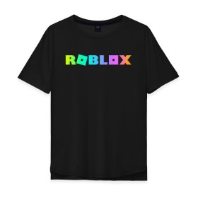 Мужская футболка хлопок Oversize с принтом ROBLOX в городе Новоалтайск, 100% хлопок | свободный крой, круглый ворот, “спинка” длиннее передней части | roblox | игра | компьютерная игра | логотип | онлайн | онлайн игра | роблакс | роблокс