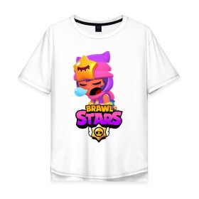 Мужская футболка хлопок Oversize с принтом BRAWL STARS SANDY в городе Новоалтайск, 100% хлопок | свободный крой, круглый ворот, “спинка” длиннее передней части | 8 bit | 8 бит | bibi | brawl stars | crow | el brown | leon | leon shark | max | mr.p | sally leon | sandy | shark | stars | tara | virus | werewolf | акула | биби | вирус | ворон | леон | оборотень | пингвин