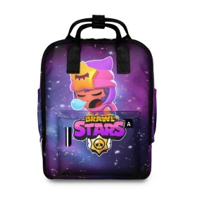 Женский рюкзак 3D с принтом BRAWL STARS SANDY в городе Новоалтайск, 100% полиэстер | лямки с регулируемой длиной, сверху ручки, чтобы рюкзак нести как сумку. Основное отделение закрывается на молнию, как и внешний карман. Внутри два дополнительных кармана, один из которых закрывается на молнию. По бокам два дополнительных кармашка, куда поместится маленькая бутылочка
 | 8 bit | 8 бит | bibi | brawl stars | crow | el brown | leon | leon shark | max | mr.p | sally leon | sandy | shark | stars | tara | virus | werewolf | акула | биби | вирус | ворон | леон | оборотень | пингвин