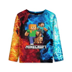 Детский лонгслив 3D с принтом Minecraft / Майнкрафт в городе Новоалтайск, 100% полиэстер | длинные рукава, круглый вырез горловины, полуприлегающий силуэт
 | creeper | earth | game | minecraft | minecraft earth | блоки | грифер | игры | квадраты | компьютерная игра | крипер | маинкрафт | майн | майнкравт | майнкрафт
