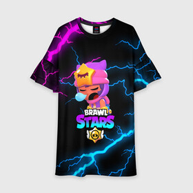Детское платье 3D с принтом BRAWL STARS SANDY | БРАВЛ СТАРС СЭНДИ в городе Новоалтайск, 100% полиэстер | прямой силуэт, чуть расширенный к низу. Круглая горловина, на рукавах — воланы | Тематика изображения на принте: 8 bit | 8 бит | bibi | brawl stars | crow | el brown | leon | leon shark | max | mr.p | sally leon | sandy | shark | stars | tara | virus | werewolf | акула | биби | вирус | ворон | леон | оборотень | пингвин