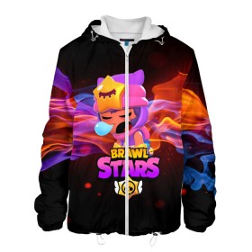 Мужская куртка 3D с принтом BRAWL STARS SANDY в городе Новоалтайск, ткань верха — 100% полиэстер, подклад — флис | прямой крой, подол и капюшон оформлены резинкой с фиксаторами, два кармана без застежек по бокам, один большой потайной карман на груди. Карман на груди застегивается на липучку | 8 bit | 8 бит | bibi | brawl stars | crow | el brown | leon | leon shark | max | mr.p | sally leon | sandy | shark | stars | tara | virus | werewolf | акула | биби | вирус | ворон | леон | оборотень | пингвин