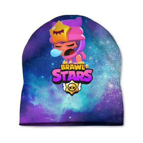 Шапка 3D с принтом BRAWL STARS SANDY в городе Новоалтайск, 100% полиэстер | универсальный размер, печать по всей поверхности изделия | 8 bit | 8 бит | bibi | brawl stars | crow | el brown | leon | leon shark | max | mr.p | sally leon | sandy | shark | stars | tara | virus | werewolf | акула | биби | вирус | ворон | леон | оборотень | пингвин