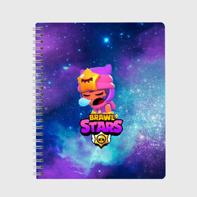Тетрадь с принтом BRAWL STARS SANDY в городе Новоалтайск, 100% бумага | 48 листов, плотность листов — 60 г/м2, плотность картонной обложки — 250 г/м2. Листы скреплены сбоку удобной пружинной спиралью. Уголки страниц и обложки скругленные. Цвет линий — светло-серый
 | 8 bit | 8 бит | bibi | brawl stars | crow | el brown | leon | leon shark | max | mr.p | sally leon | sandy | shark | stars | tara | virus | werewolf | акула | биби | вирус | ворон | леон | оборотень | пингвин