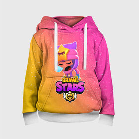 Детская толстовка 3D с принтом BRAWL STARS SANDY в городе Новоалтайск, 100% полиэстер | двухслойный капюшон со шнурком для регулировки, мягкие манжеты на рукавах и по низу толстовки, спереди карман-кенгуру с мягким внутренним слоем | 8 bit | 8 бит | bibi | brawl stars | crow | el brown | leon | leon shark | max | mr.p | sally leon | sandy | shark | stars | tara | virus | werewolf | акула | биби | вирус | ворон | леон | оборотень | пингвин