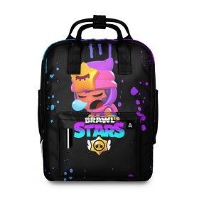Женский рюкзак 3D с принтом BRAWL STARS SANDY в городе Новоалтайск, 100% полиэстер | лямки с регулируемой длиной, сверху ручки, чтобы рюкзак нести как сумку. Основное отделение закрывается на молнию, как и внешний карман. Внутри два дополнительных кармана, один из которых закрывается на молнию. По бокам два дополнительных кармашка, куда поместится маленькая бутылочка
 | 8 bit | 8 бит | bibi | brawl stars | crow | el brown | leon | leon shark | max | mr.p | sally leon | sandy | shark | stars | tara | virus | werewolf | акула | биби | вирус | ворон | леон | оборотень | пингвин