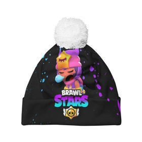 Шапка 3D c помпоном с принтом BRAWL STARS SANDY в городе Новоалтайск, 100% полиэстер | универсальный размер, печать по всей поверхности изделия | 8 bit | 8 бит | bibi | brawl stars | crow | el brown | leon | leon shark | max | mr.p | sally leon | sandy | shark | stars | tara | virus | werewolf | акула | биби | вирус | ворон | леон | оборотень | пингвин