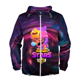 Мужская ветровка 3D с принтом BRAWL STARS SANDY в городе Новоалтайск, 100% полиэстер | подол и капюшон оформлены резинкой с фиксаторами, два кармана без застежек по бокам, один потайной карман на груди | Тематика изображения на принте: 8 bit | 8 бит | bibi | brawl stars | crow | el brown | leon | leon shark | max | mr.p | sally leon | sandy | shark | stars | tara | virus | werewolf | акула | биби | вирус | ворон | леон | оборотень | пингвин