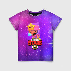 Детская футболка 3D с принтом BRAWL STARS SANDY в городе Новоалтайск, 100% гипоаллергенный полиэфир | прямой крой, круглый вырез горловины, длина до линии бедер, чуть спущенное плечо, ткань немного тянется | 8 bit | 8 бит | bibi | brawl stars | crow | el brown | leon | leon shark | max | mr.p | sally leon | sandy | shark | stars | tara | virus | werewolf | акула | биби | вирус | ворон | леон | оборотень | пингвин