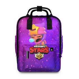 Женский рюкзак 3D с принтом BRAWL STARS SANDY в городе Новоалтайск, 100% полиэстер | лямки с регулируемой длиной, сверху ручки, чтобы рюкзак нести как сумку. Основное отделение закрывается на молнию, как и внешний карман. Внутри два дополнительных кармана, один из которых закрывается на молнию. По бокам два дополнительных кармашка, куда поместится маленькая бутылочка
 | 8 bit | 8 бит | bibi | brawl stars | crow | el brown | leon | leon shark | max | mr.p | sally leon | sandy | shark | stars | tara | virus | werewolf | акула | биби | вирус | ворон | леон | оборотень | пингвин