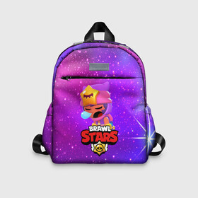 Детский рюкзак 3D с принтом BRAWL STARS SANDY в городе Новоалтайск, 100% полиэстер | лямки с регулируемой длиной, сверху петелька, чтобы рюкзак можно было повесить на вешалку. Основное отделение закрывается на молнию, как и внешний карман. Внутри дополнительный карман. По бокам два дополнительных кармашка | 8 bit | 8 бит | bibi | brawl stars | crow | el brown | leon | leon shark | max | mr.p | sally leon | sandy | shark | stars | tara | virus | werewolf | акула | биби | вирус | ворон | леон | оборотень | пингвин