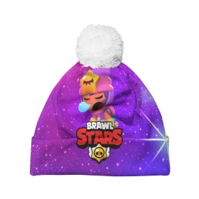 Шапка 3D c помпоном с принтом BRAWL STARS SANDY в городе Новоалтайск, 100% полиэстер | универсальный размер, печать по всей поверхности изделия | 8 bit | 8 бит | bibi | brawl stars | crow | el brown | leon | leon shark | max | mr.p | sally leon | sandy | shark | stars | tara | virus | werewolf | акула | биби | вирус | ворон | леон | оборотень | пингвин